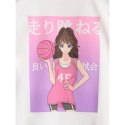 T-shirt oversize z nadrukiem dziewczęcy 4F 4FJRAW25TTSHF2935-11S 4f