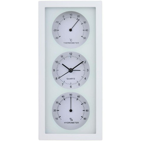 ZEGAR BUDZIK TERMOMETR HIGROMETR 26X5x12CM ARTICASA BIAŁY ArtiCasa