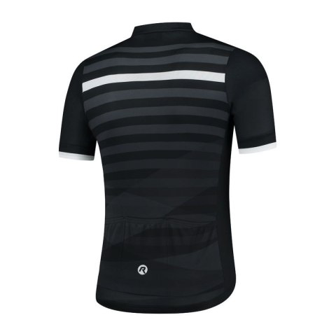 Rogelli koszulka STRIPE 2XL czarno biała Rogelli