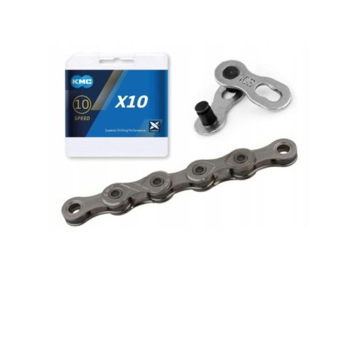 KMC Łańcuch X10 114 ogniw szary BOX KMC