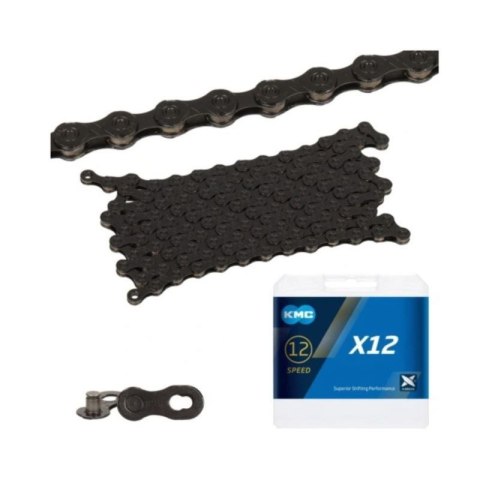 KMC Łańcuch X12 126 ogniw Tech czarny BOX KMC