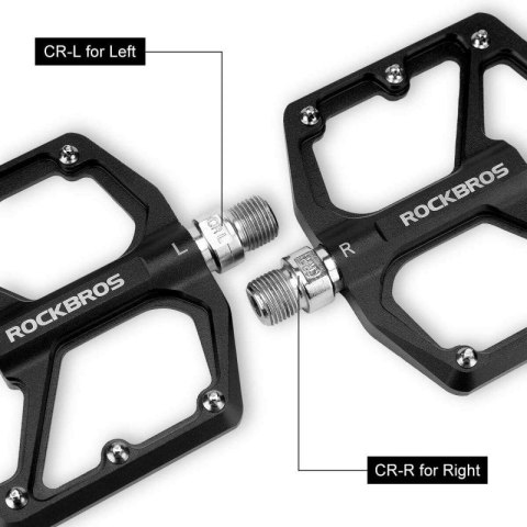 Rockbros pedały rowerowe platformowe czarne Rockbros