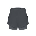 Rogelli spodenki damskie 2w1 ESSENTIAL szare 2XL Rogelli