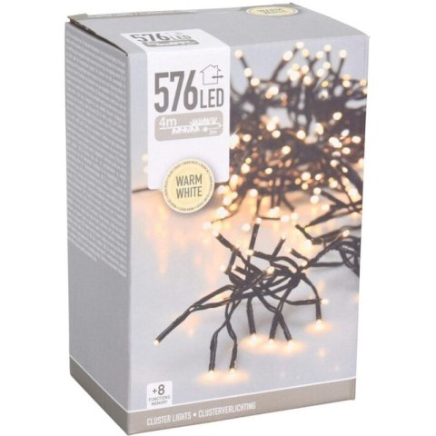 LAMPKI CHOINKOWE ŁAŃCUCH ŚWIETLNY 576 LED TIMER CIEPŁY BIAŁY Koopman