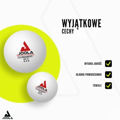 PIŁECZKI DO TENISA STOŁOWEGO JOOLA TOURNAMENT 3 GWIAZDKI 72SZT BIAŁE Joola