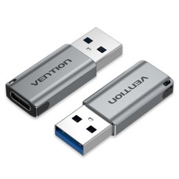 Adapter USB 3.0 Vention USB-A do USB-C szary stop aluminium Vention