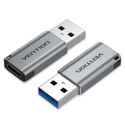 Adapter USB 3.0 Vention USB-A do USB-C szary stop aluminium Vention
