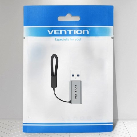 Adapter USB 3.0 Vention USB-A do USB-C szary stop aluminium Vention