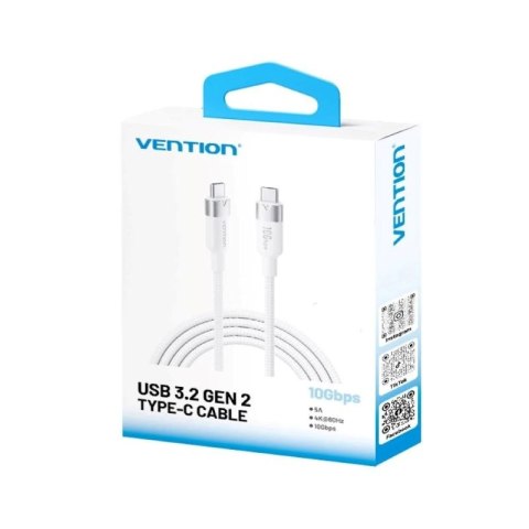 Kabel USB-C do USB-C Vention USB 3.2 5A 10Gbps 1m biały Vention