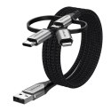 Kabel Vention USB-A 3w1 Micro-B USB-C Lightning 1m szary Vention