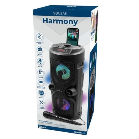 SQUEAK GŁOŚNIK KARAOKE HARMONY BLUETOOTH 5.0, RADIO FM, MICROSD, AUX, USB SQ1004 SQUEAK