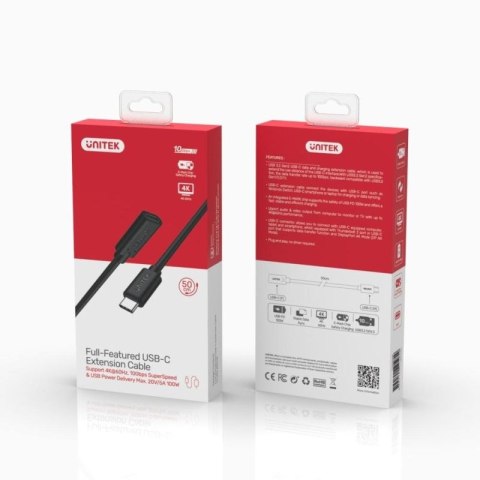 UNITEK PRZEDŁUŻACZ USB-C 10GBPS 4K 60HZ PD 20V/5A Unitek