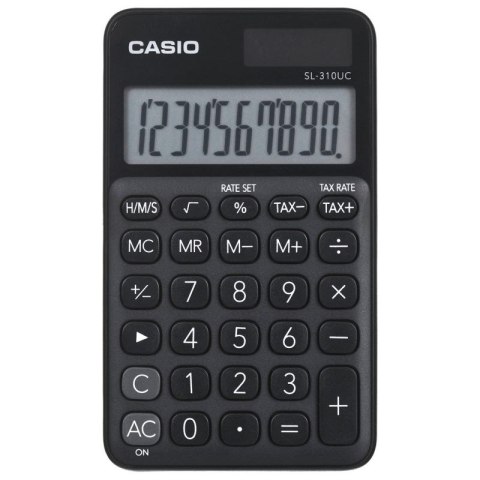 CASIO KALKULATOR KIESZONKOWY SL-310UC-BK CZARNY, 10 CYFROWY WYŚWIETLACZ CASIO