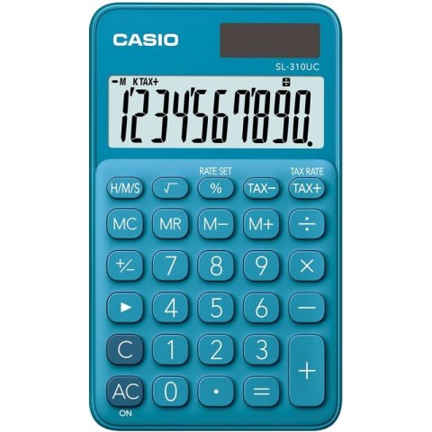 CASIO KALKULATOR KIESZONKOWY SL-310UC-BU NIEBIESKI, 10 CYFROWY WYŚWIETLACZ CASIO