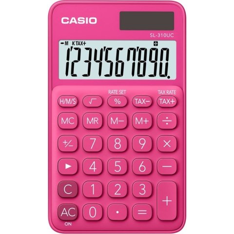 CASIO KALKULATOR KIESZONKOWY SL-310UC-RD CZERWONY, 10 CYFROWY WYŚWIETLACZ CASIO