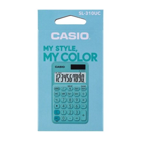 CASIO Kalkulator kieszonkowy SL-310UC-GN BOX, 10-cyfrowy, 70x118mm, kartonik, zielony CASIO