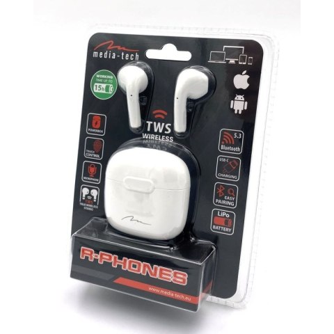 Słuchawki Media tech MT3589W (douszne; Bluetooth; z wbudowanym mikrofonem; kolor czarny Media-Tech