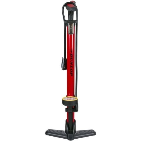 POMPKA WARSZTATOWO ROWEROWA DUNLOP 230 PSI (16Bar) Z MANOMETREM CZERWONY Dunlop