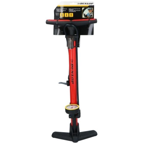 POMPKA WARSZTATOWO ROWEROWA DUNLOP 230 PSI (16Bar) Z MANOMETREM CZERWONY Dunlop
