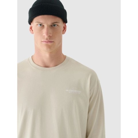 Longsleeve oversize z nadrukiem męski 4F 4FRAW24TLONM502-12S 4f