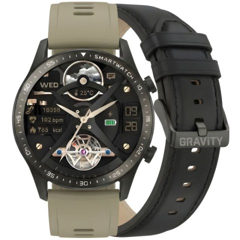 Smartwatch Gravity Czarny 2 Paski GT10-2 Gravity