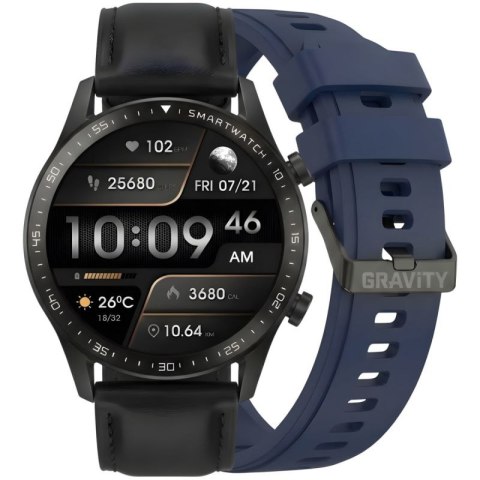 Smartwatch Gravity Czarny 2 Paski GT10-5 Gravity