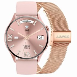 Smartwatch Gravity Różowe Złoto Pasek + Bransoleta GT11-5 Gravity