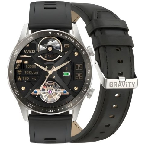 Smartwatch Gravity Srebrny 2 Paski GT10-7 Gravity