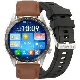 Smartwatch Gravity Srebrny 2 Paski GT10-8 Gravity