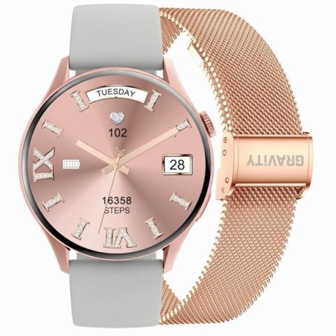 Smartwatch Gravity Różowe Złoto Pasek + Bransoleta GT11-8 Gravity