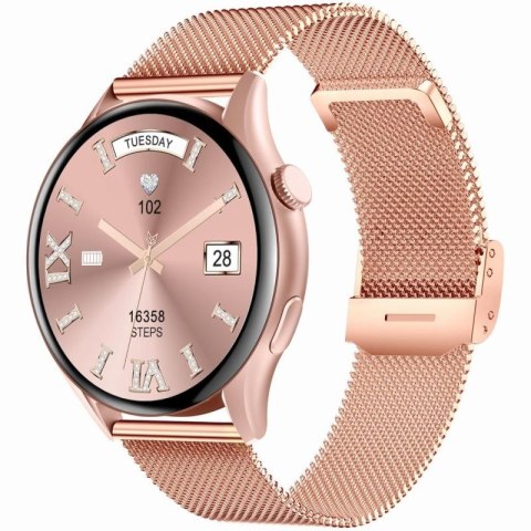 Smartwatch Gravity Różowe Złoto Pasek + Bransoleta GT11-8 Gravity