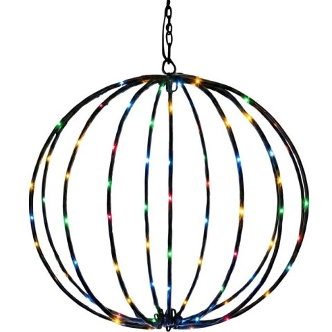 LAMPA SOLARNA WISZĄCA KULA 30CM 120 LED MULTIKOLOR SASKA GARDEN