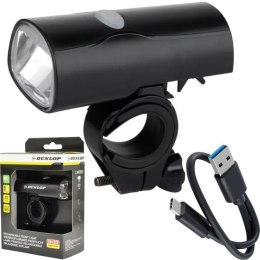 LAMPKA ROWEROWA PRZEDNIA LED USB-C CERTYFIKAT 2 TRYBY DUNLOP Dunlop