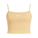 Koszulka damska Nike Sportswear Essential Rib Crop Top Sanddrift/White - DM6737-126 Nike