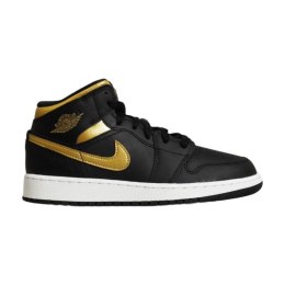 Buty do koszykówki Air Jordan 1 Mid Junior (GS) Black/Metallic Gold - DQ8423-071 AIR Jordan