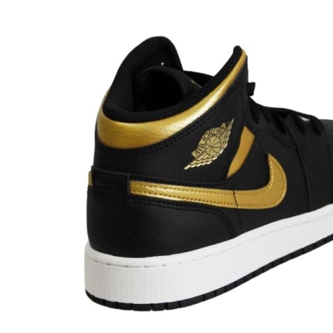 Buty do koszykówki Air Jordan 1 Mid Junior (GS) Black/Metallic Gold - DQ8423-071 AIR Jordan