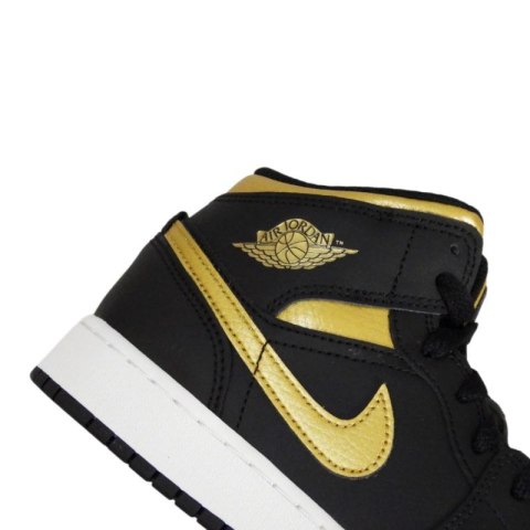 Buty do koszykówki Air Jordan 1 Mid Junior (GS) Black/Metallic Gold - DQ8423-071 AIR Jordan
