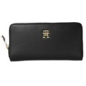 Portfel damski czarny one size Tommy Hilfiger Poppy Plus Large Za - AW0AW15586-BDS Tommy Hilfiger