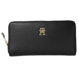 Portfel damski czarny one size Tommy Hilfiger Poppy Plus Large Za - AW0AW15586-BDS Tommy Hilfiger