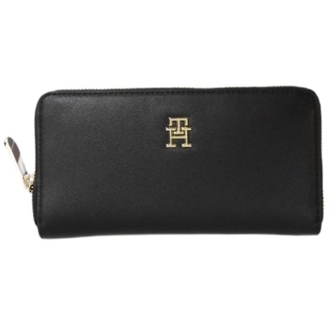 Portfel damski czarny one size Tommy Hilfiger Poppy Plus Large Za - AW0AW15586-BDS Tommy Hilfiger