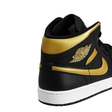 Buty do koszykówki Air Jordan 1 Mid (GS) Black/Metallic Gold - DQ8426-071 AIR Jordan