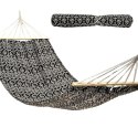 HAMAK OGRODOWY 1 OSOBOWY 200X100CM Z DRĄŻKIEM ETNO CZARNO-BIAŁY SASKA GARDEN