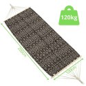 HAMAK OGRODOWY 1 OSOBOWY 200X100CM Z DRĄŻKIEM ETNO CZARNO-BIAŁY SASKA GARDEN