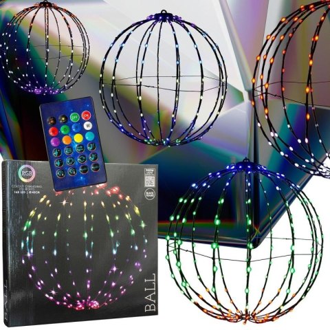 KULA DEKORACYJNA WISZĄCA 168LED RGB 40CM