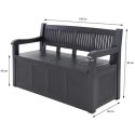 ŁAWKA SKRZYNIA OGRODOWA 2W1 130x60x85CM PROGARDEN