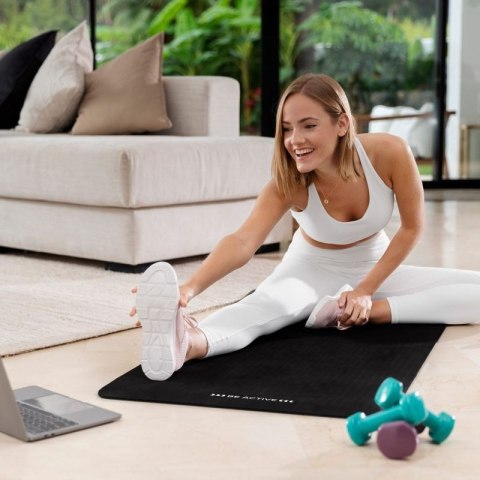 REBEL ACTIVE MATA GIMNASTYCZNA DO ĆWICZEŃ JOGA, PILATES, FITNESS, 183X61CM, GRUBOŚĆ 6MM, MATERIAŁ TPE RBA-3152-BK Rebel
