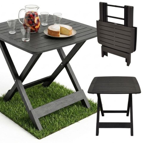 STÓŁ OGRODOWY SKŁADANY PLASTIKOWY 72x79x70CM ANTRACYT PROGARDEN