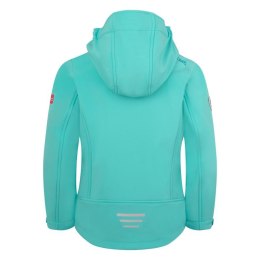 Kurtka Trollkids Trollfjord Softshell mgła akwamarynowa/niebieski portowy/brzoskwinia mellow (175-137) Trollkids