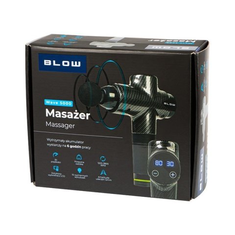 BLOW PISTOLET DO MASAŻU MASAŻER WAVE 5000 BLACK BLOW