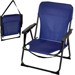 FOTEL TURYSTYCZNO PLAŻOWY Z PODŁOKIETNIKAMI 52X54X26/66CM SKŁADANY NIEBIESKI Redcliffs